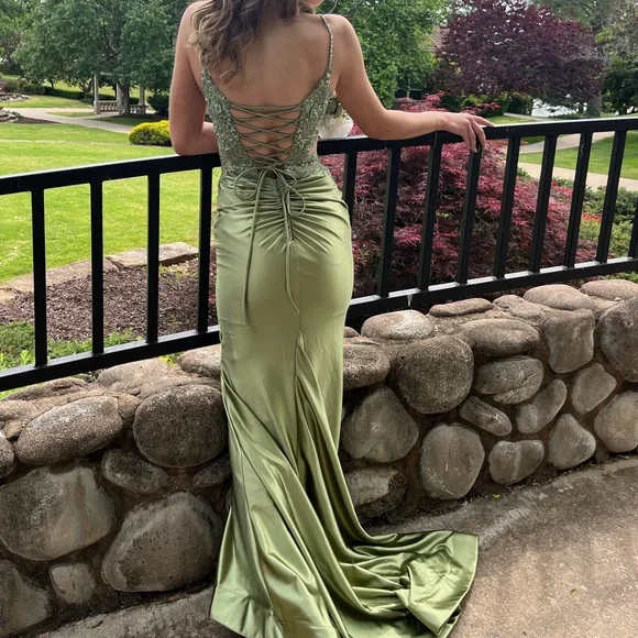 sherri hill sage green dress Sherri Hill 56276 – Mia Bella The Label main image 1
